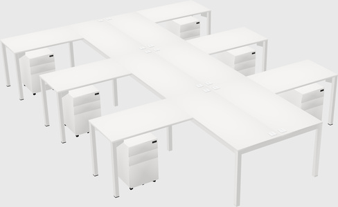 Shared l-shaped desk