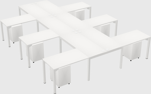 Shared l-shaped desk