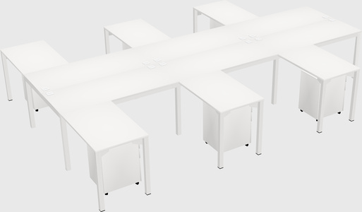 Shared l-shaped desk