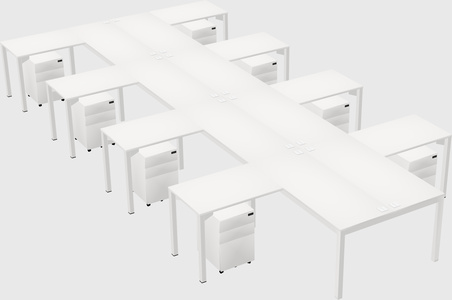 Shared l-shaped desk