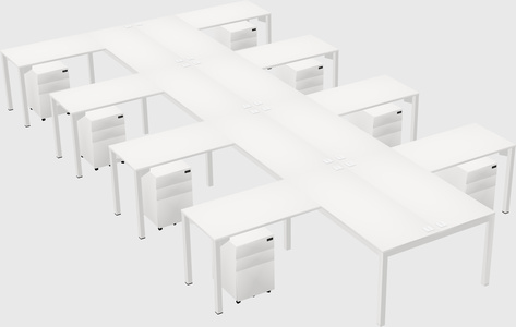 Shared l-shaped desk