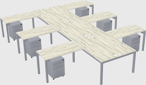 Shared l-shaped desk
