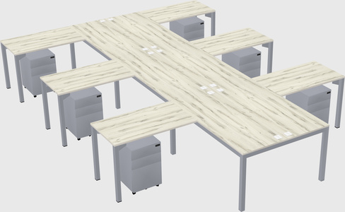 Shared l-shaped desk