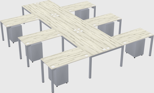 Shared l-shaped desk