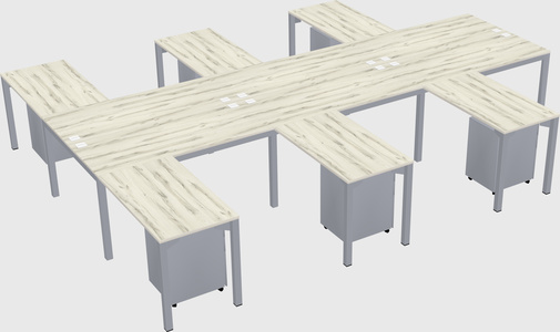 Shared l-shaped desk