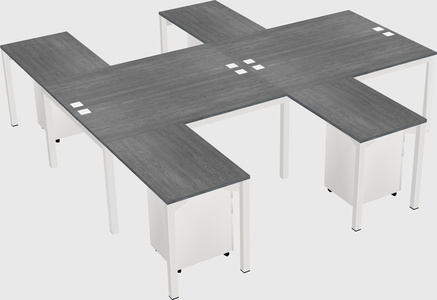 Shared l-shaped desk