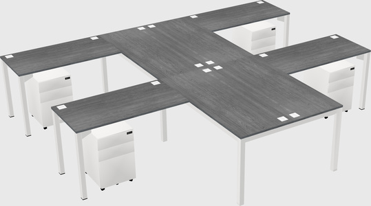 Shared l-shaped desk