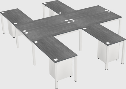 Shared l-shaped desk