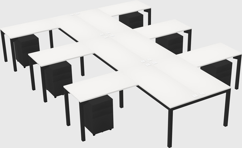 Shared l-shaped desk