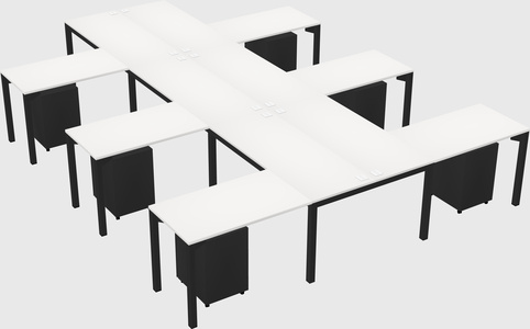 Shared l-shaped desk