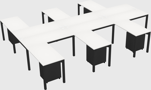Shared l-shaped desk