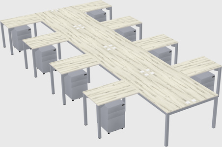 Shared l-shaped desk