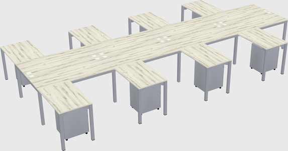 Shared l-shaped desk