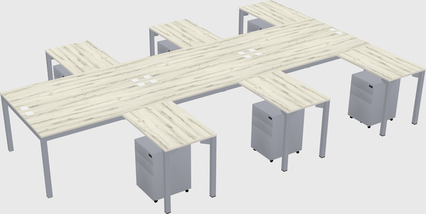 Shared l-shaped desk