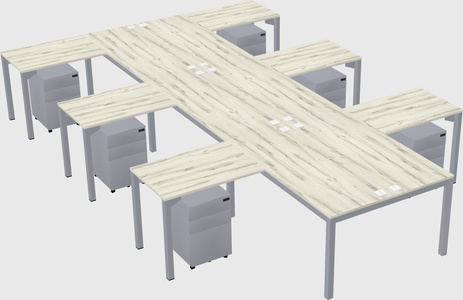 Shared l-shaped desk