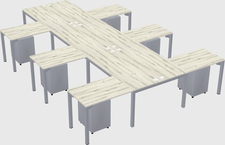 Shared l-shaped desk