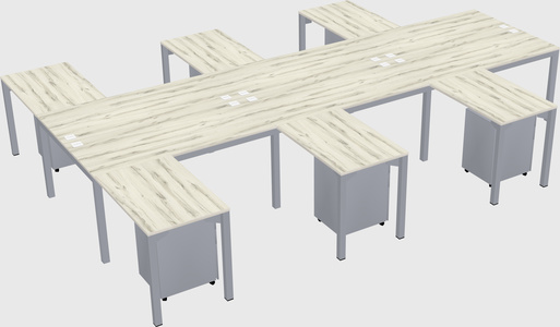 Shared l-shaped desk
