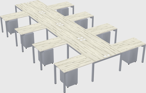 Shared l-shaped desk