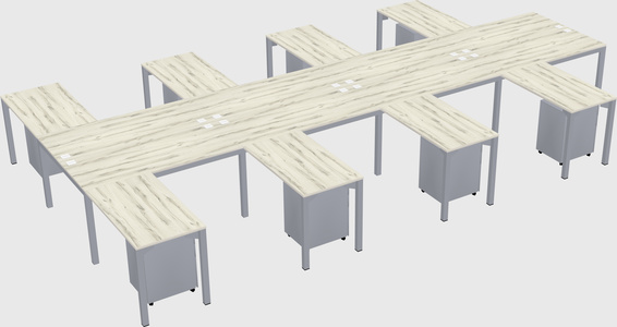 Shared l-shaped desk