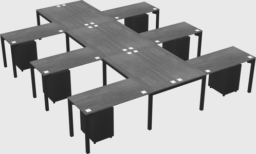 Shared l-shaped desk
