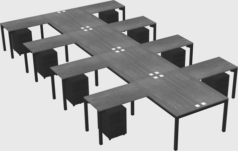 Shared l-shaped desk
