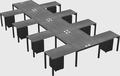 Shared l-shaped desk