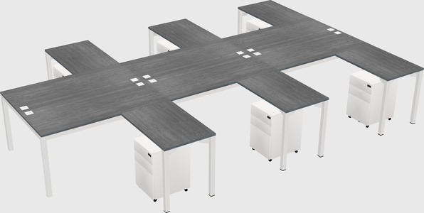 Shared l-shaped desk