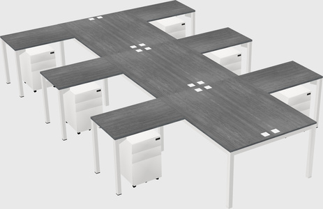 Shared l-shaped desk