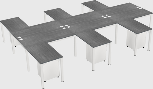 Shared l-shaped desk