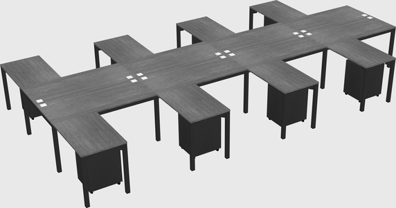 Shared l-shaped desk