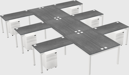 Shared l-shaped desk