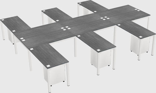 Shared l-shaped desk