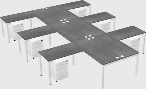 Shared l-shaped desk