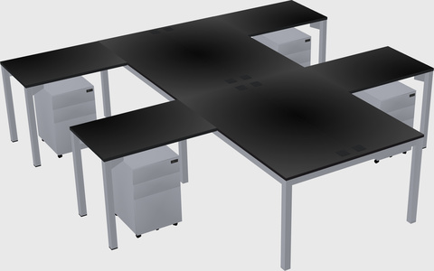 Shared l-shaped desk