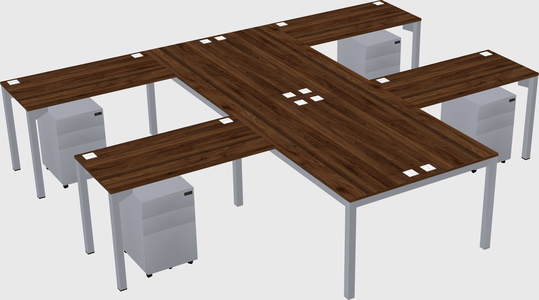 Shared l-shaped desk