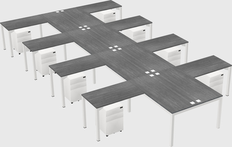 Shared l-shaped desk