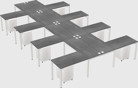 Shared l-shaped desk