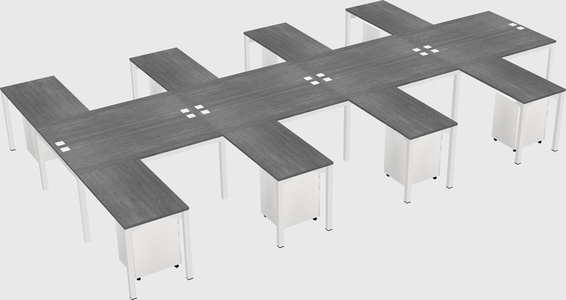 Shared l-shaped desk