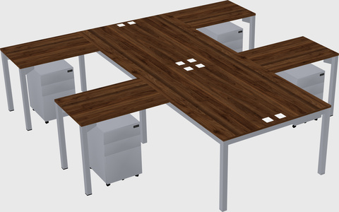 Shared l-shaped desk