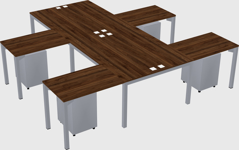 Shared l-shaped desk