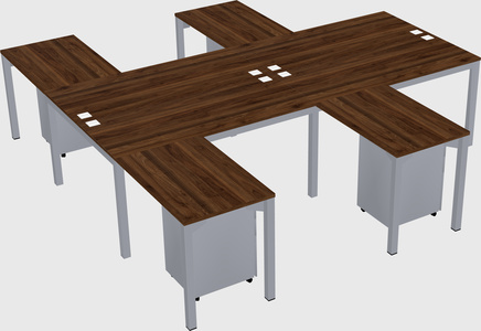 Shared l-shaped desk