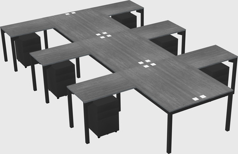 Shared l-shaped desk