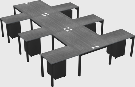 Shared l-shaped desk