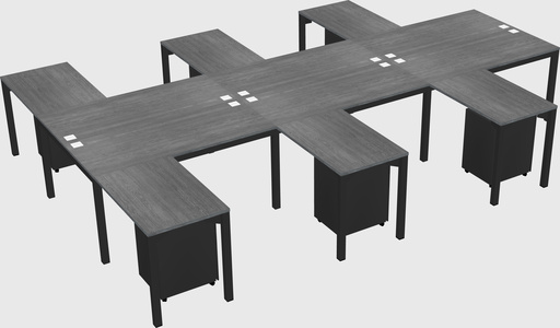 Shared l-shaped desk