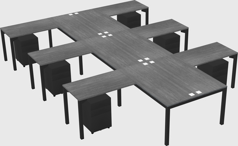 Shared l-shaped desk