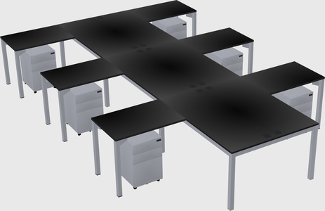 Shared l-shaped desk