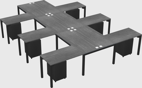 Shared l-shaped desk