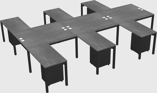 Shared l-shaped desk