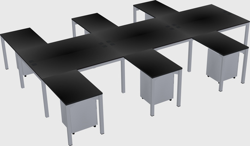 Shared l-shaped desk