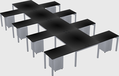 Shared l-shaped desk